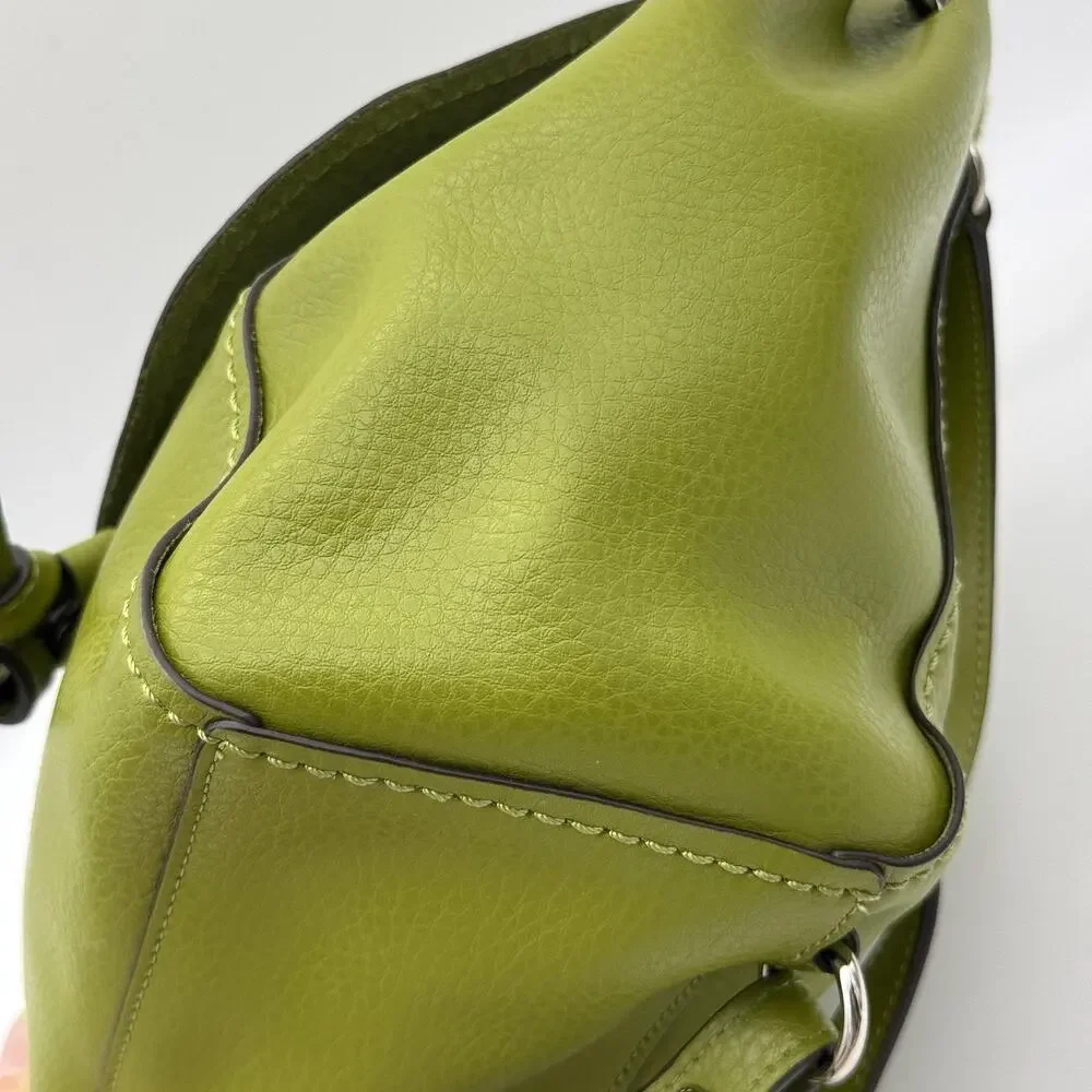Coach Derby Backpack Green Pebble Leather Drawstring Purse Bag F59819 Rare